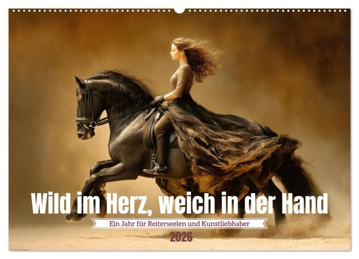 Kalendár/Diár Wild im Herz, weich in der Hand (Wandkalender 2026 DIN A2 quer), CALVENDO Monatskalender Calvendo