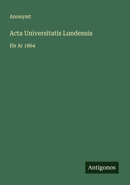 Kniha Acta Universitatis Lundensis 