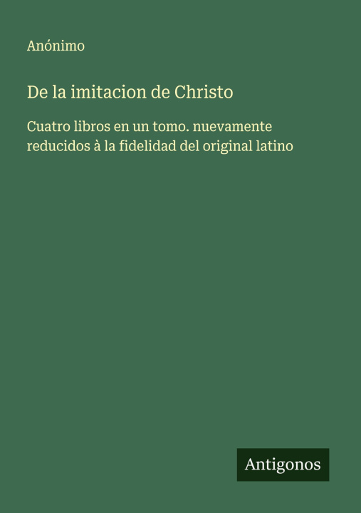 Kniha De la imitacion de Christo 