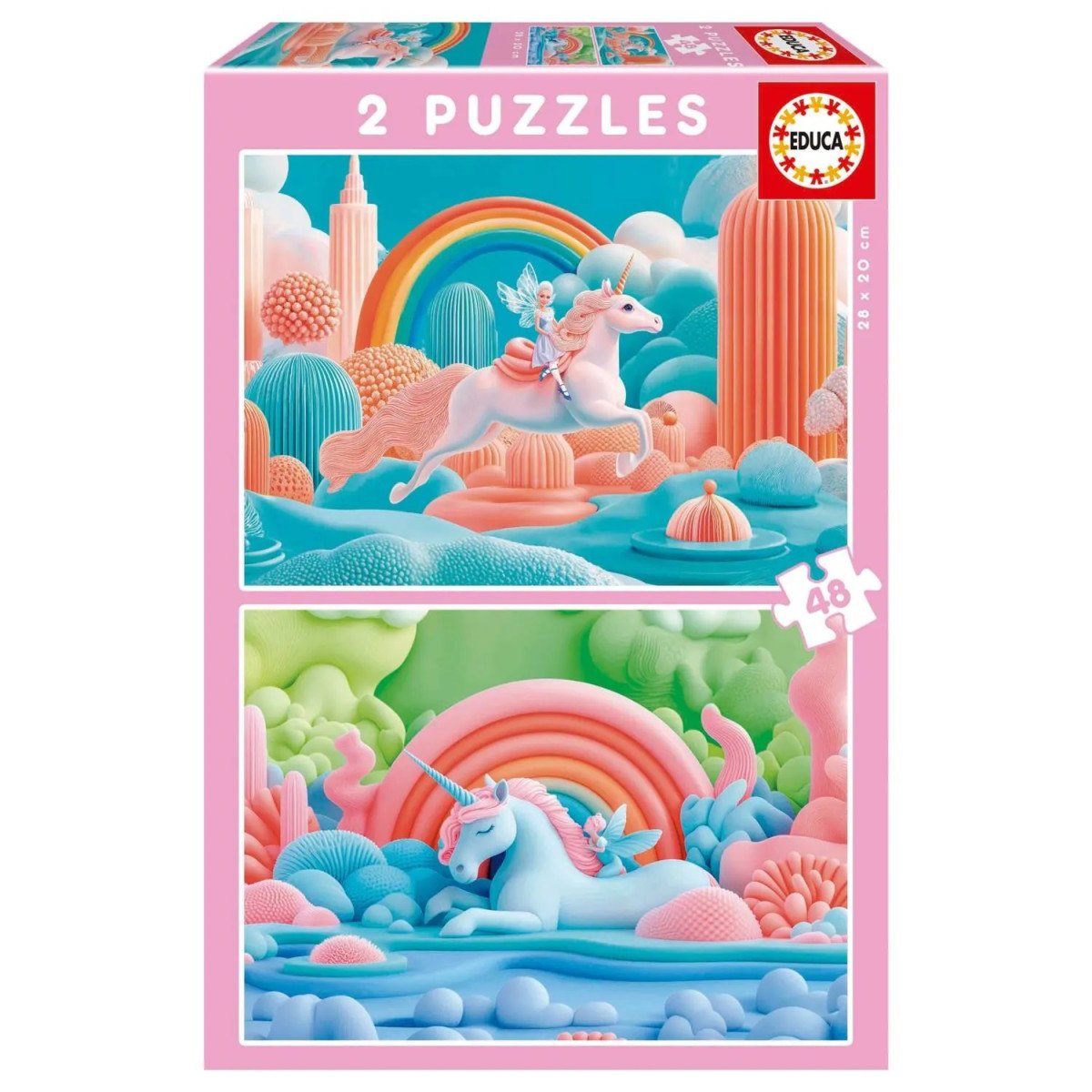 Hra/Hračka Puzzle Magičtí jednorožci 2x48 dílků 