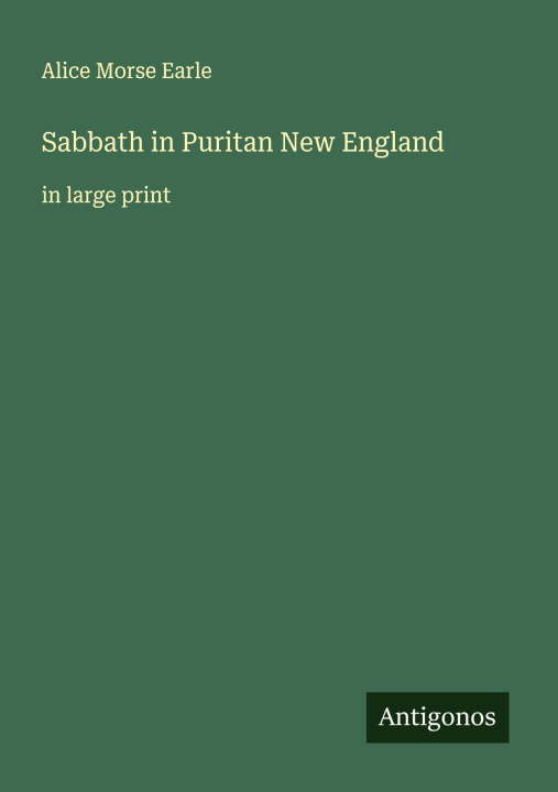 Knjiga Sabbath in Puritan New England 