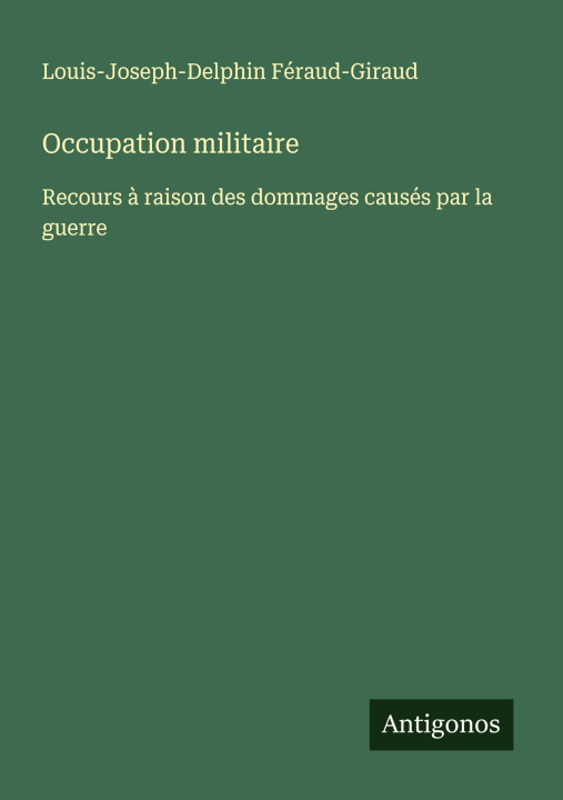 Kniha Occupation militaire 