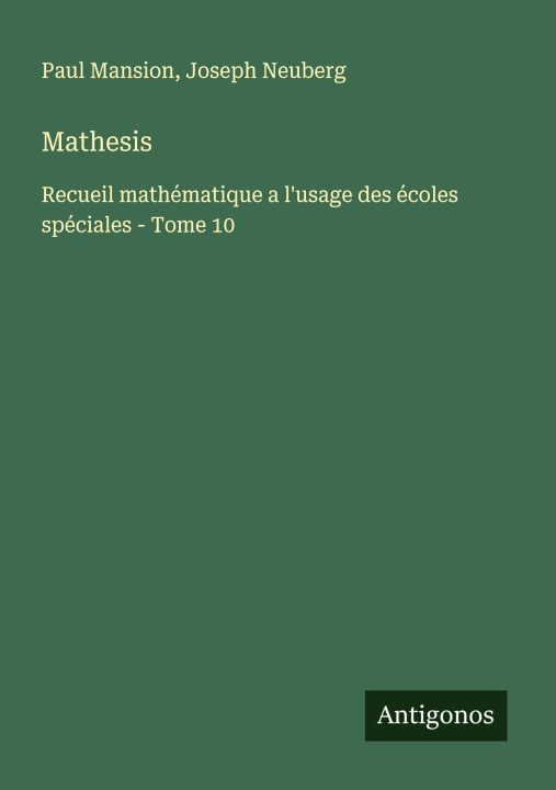 Kniha Mathesis Joseph Neuberg