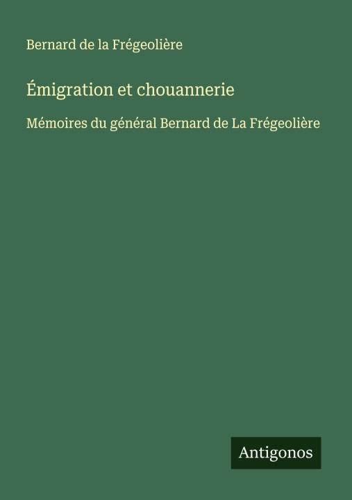 Kniha Émigration et chouannerie 