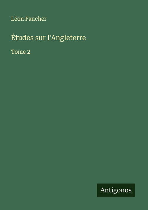 Kniha Études sur l'Angleterre 