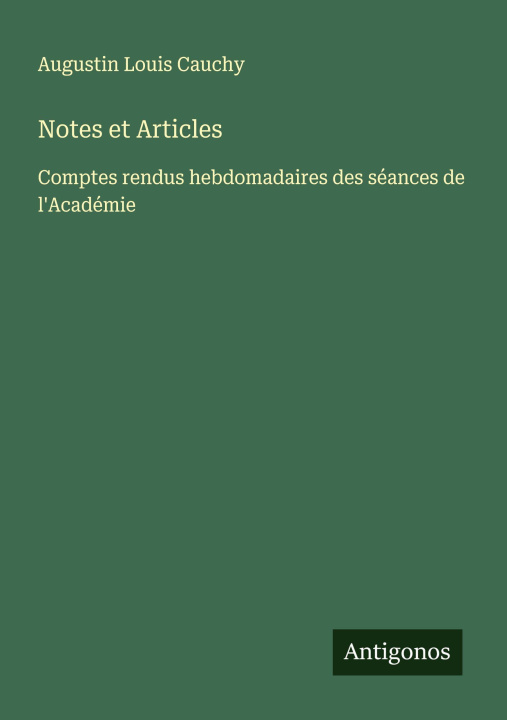 Kniha Notes et Articles 
