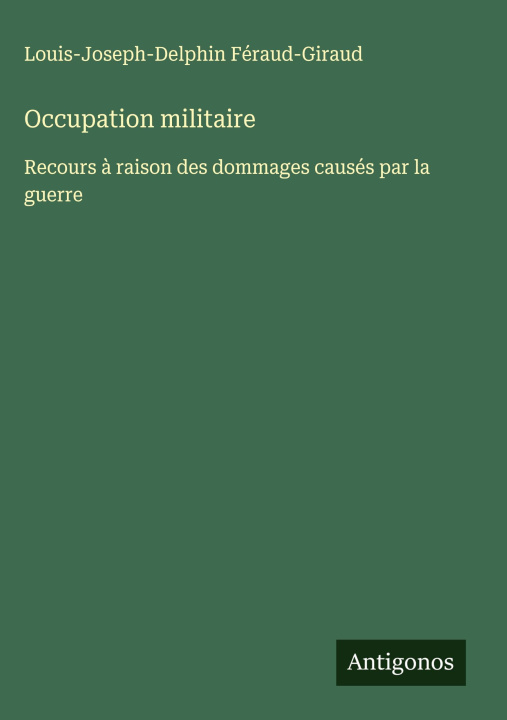 Knjiga Occupation militaire 