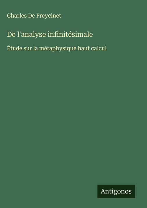 Kniha De l'analyse infinitésimale 