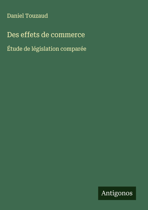 Kniha Des effets de commerce 