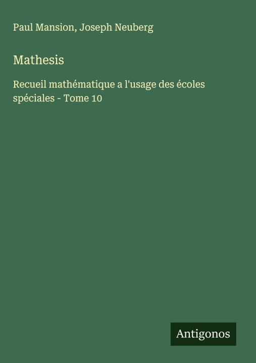 Kniha Mathesis Joseph Neuberg