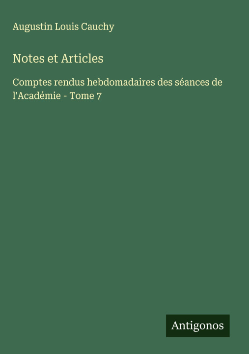 Kniha Notes et Articles 