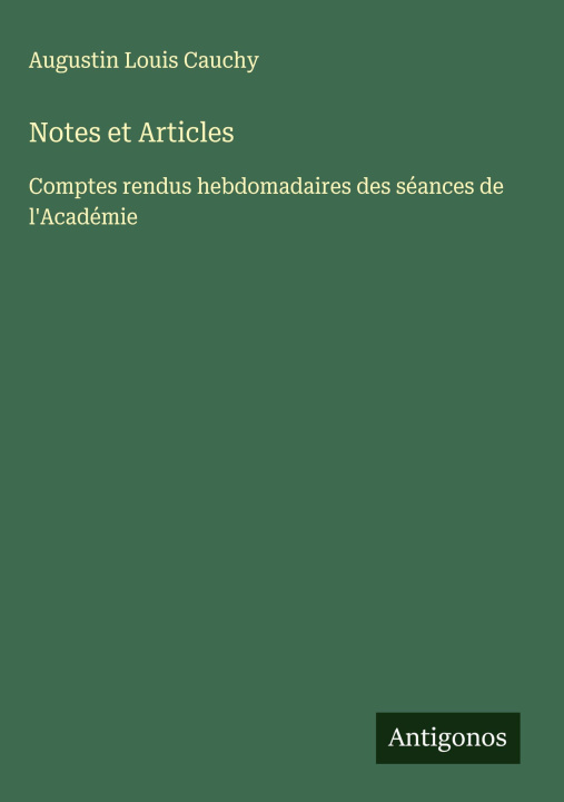 Kniha Notes et Articles 