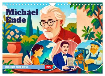 Koledar/Rokovnik Michael Ende (Wandkalender 2026 DIN A4 quer), CALVENDO Monatskalender Calvendo