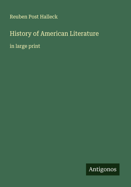 Kniha History of American Literature 