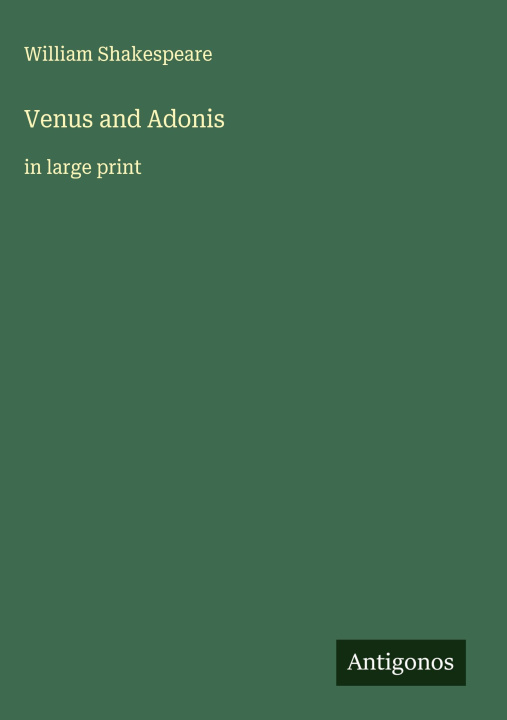 Kniha Venus and Adonis 
