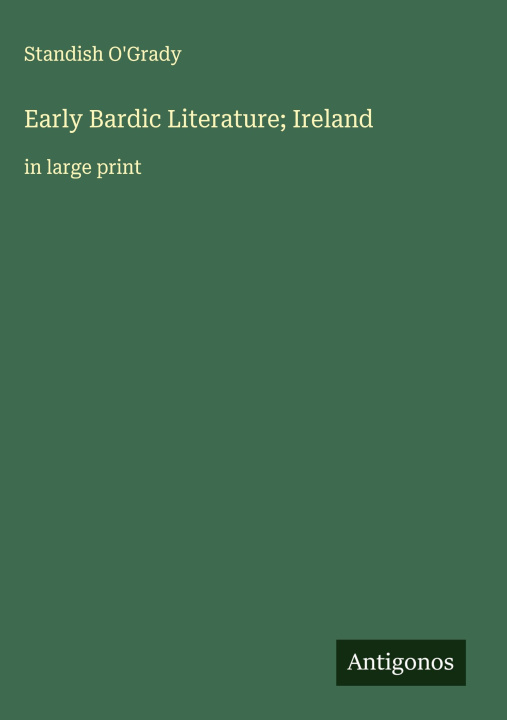 Kniha Early Bardic Literature; Ireland 