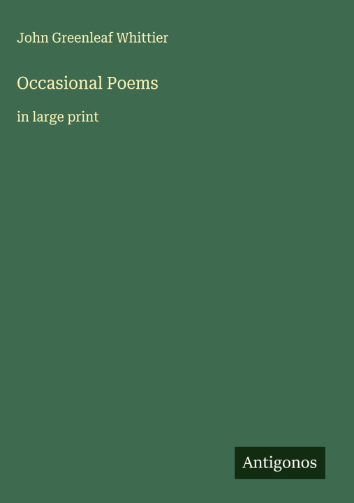 Kniha Occasional Poems 