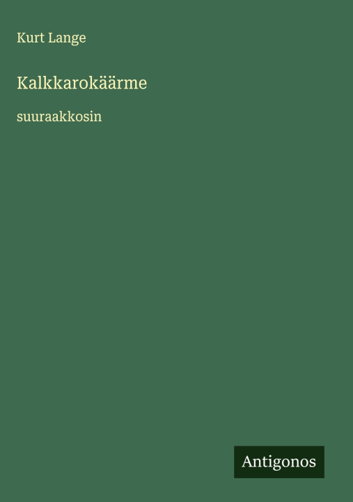 Book Kalkkarokäärme Kurt Lange