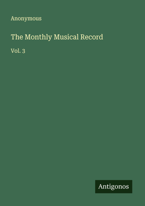 Libro The Monthly Musical Record 