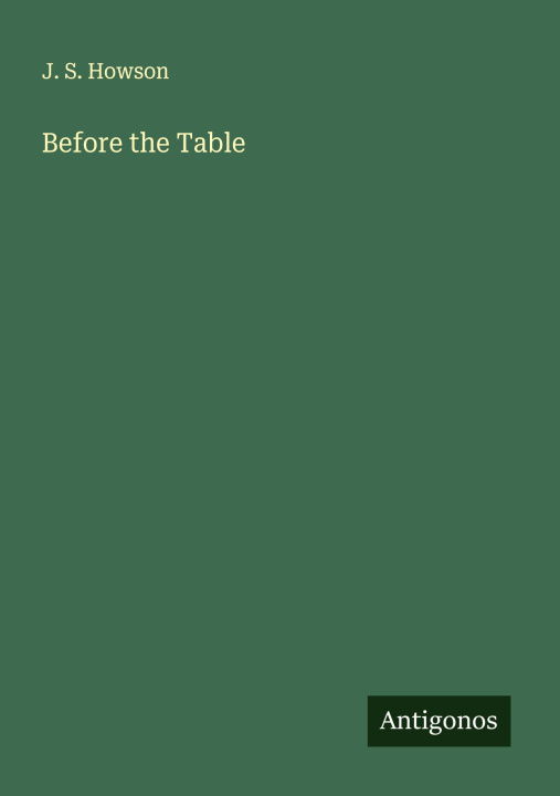 Kniha Before the Table 