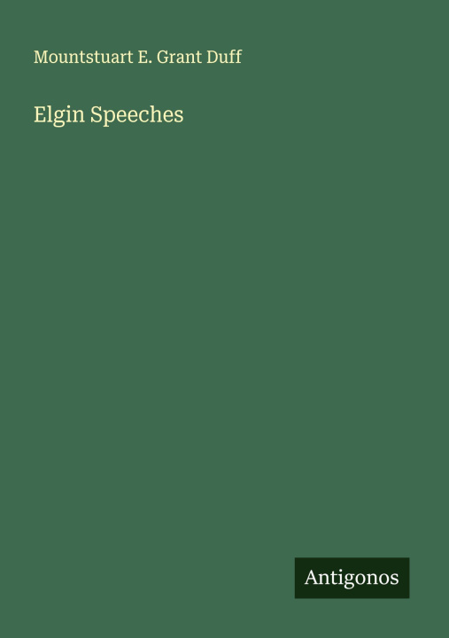 Kniha Elgin Speeches 