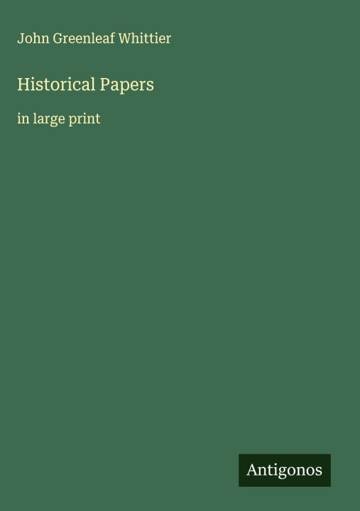 Kniha Historical Papers 