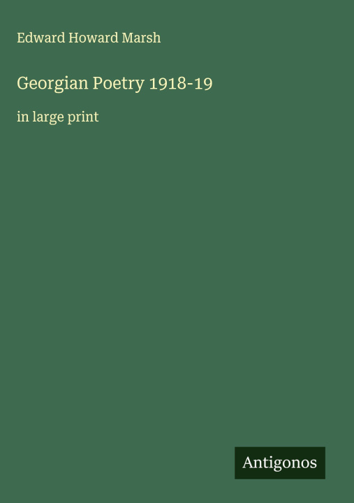 Knjiga Georgian Poetry 1918-19 