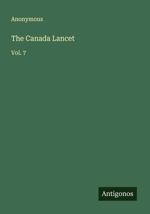 Kniha The Canada Lancet 