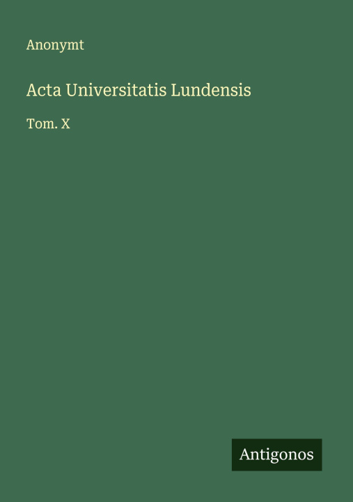 Kniha Acta Universitatis Lundensis 