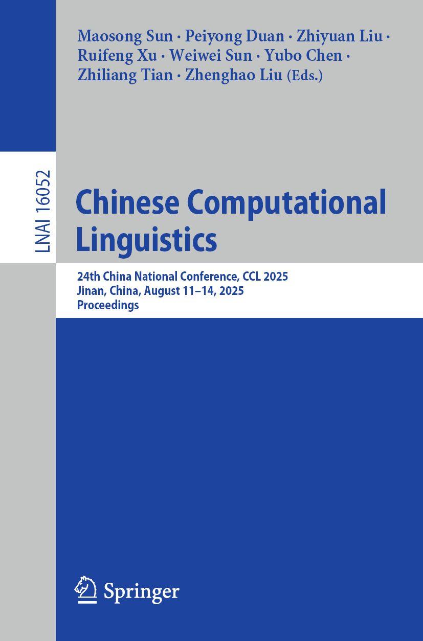 Kniha Chinese Computational Linguistics Peiyong Duan