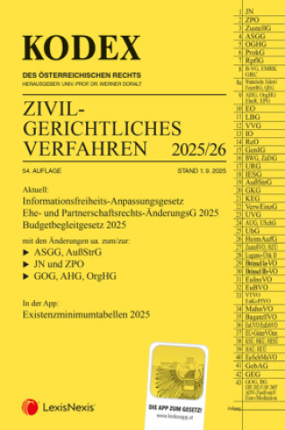 Libro KODEX Zivilgerichtliches Verfahren 2025/26 - inkl. App Ulrich Pesendorfer