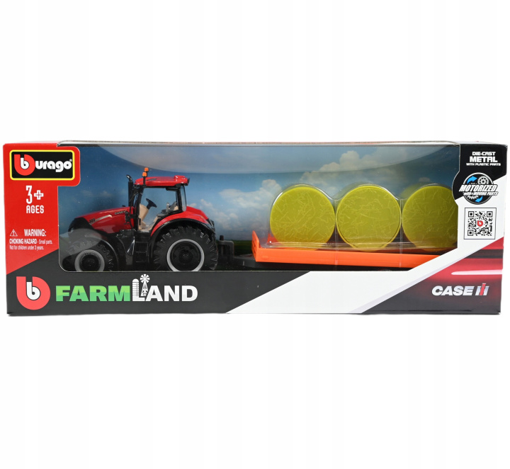 Libro BBURAGO TRAKTOR Z PRZYCZEPĄ Case IH OPTUM 300 CVX MASZYNA ROLNICZA 