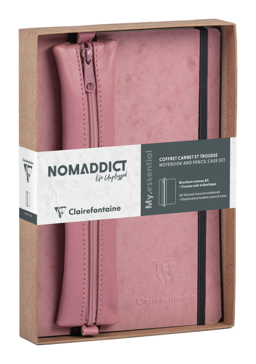 Libro Age Bag, Set Nomaddict, Notizbuch A5 My.essential liniert + Federmäppchen, rosa 