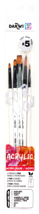 Kniha Darwi For You, Set mit 5 feinen Pinseln 