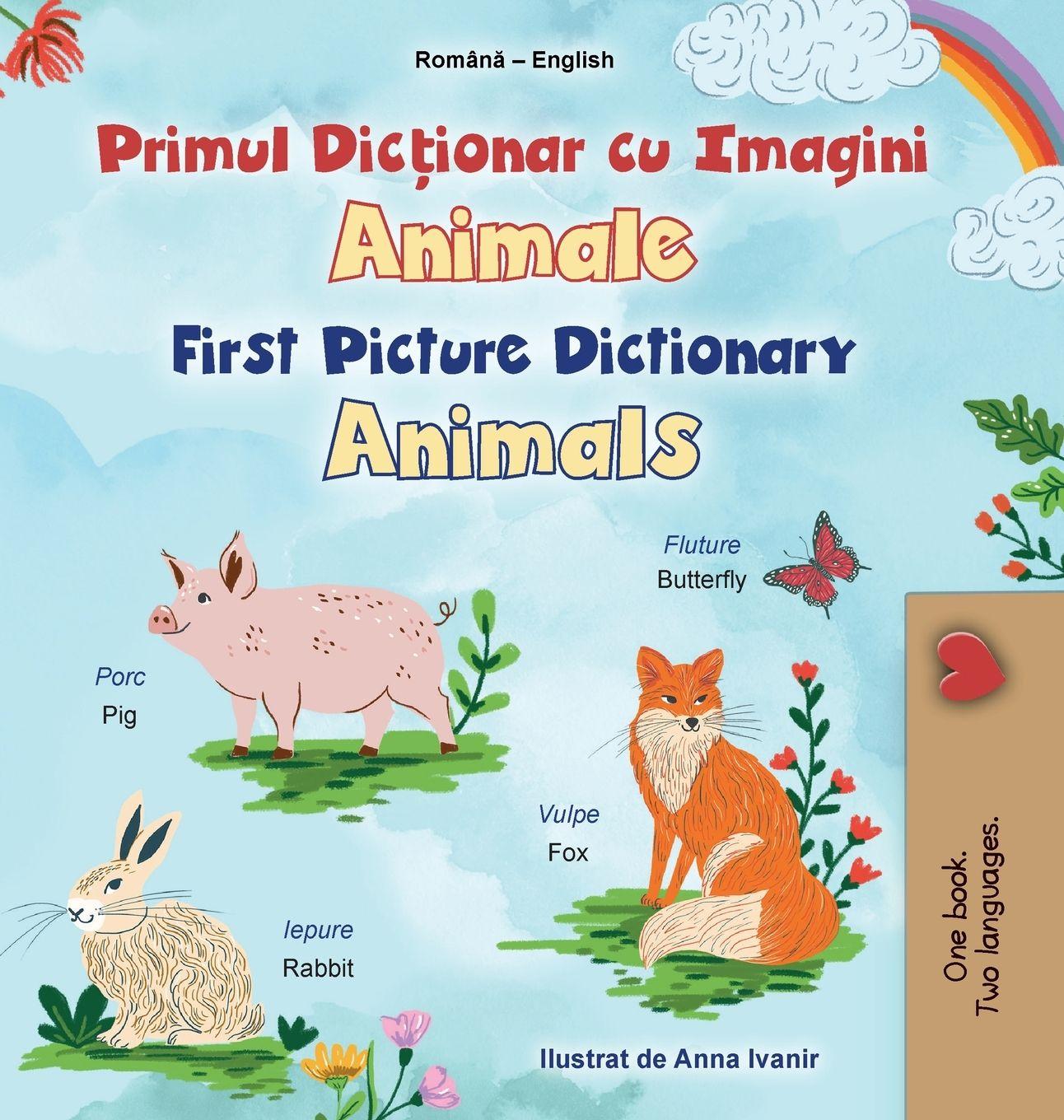 Kniha First Picture Dictionary - Animals (Romanian English Bilingual Children's Book) KidKiddos Books
