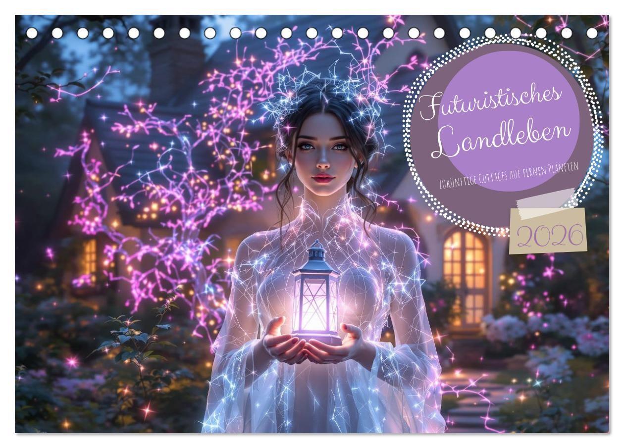 Kalendář/Diář Futuristisches Landleben (Tischkalender 2026 DIN A5 quer), CALVENDO Monatskalender Calvendo