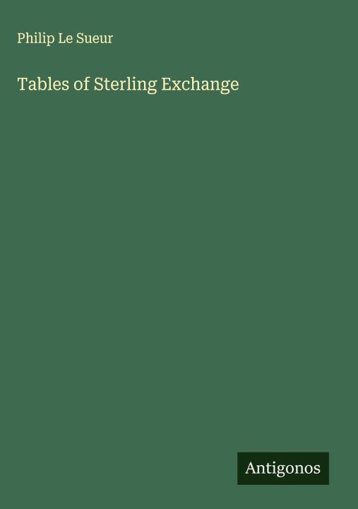Libro Tables of Sterling Exchange 