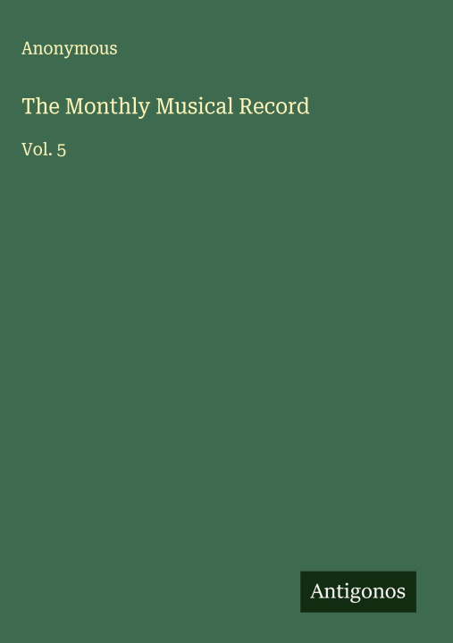 Kniha The Monthly Musical Record 