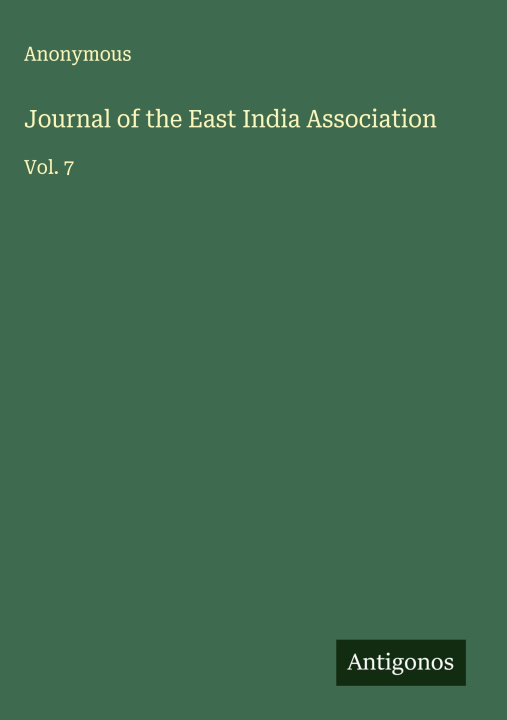 Kniha Journal of the East India Association 