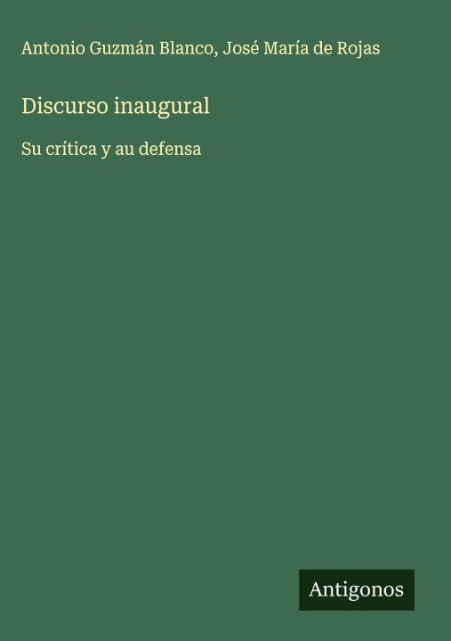Kniha Discurso inaugural José María de Rojas