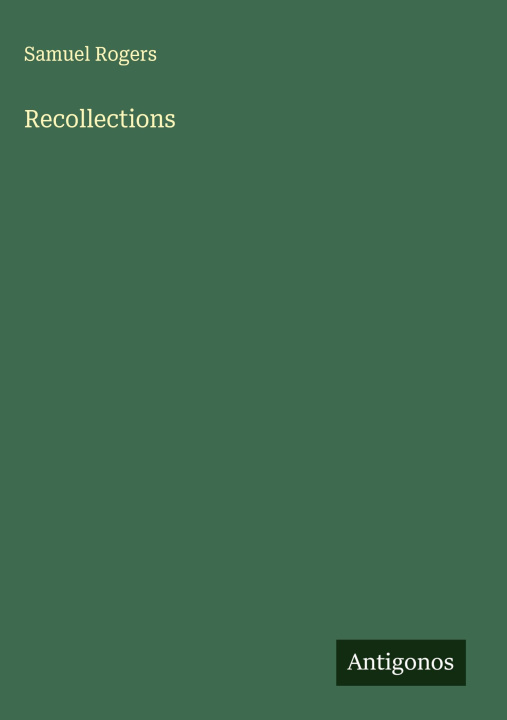 Kniha Recollections 