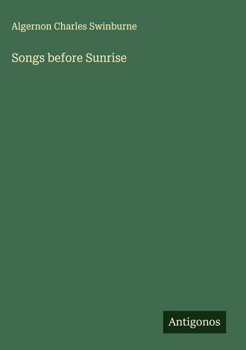 Kniha Songs before Sunrise 