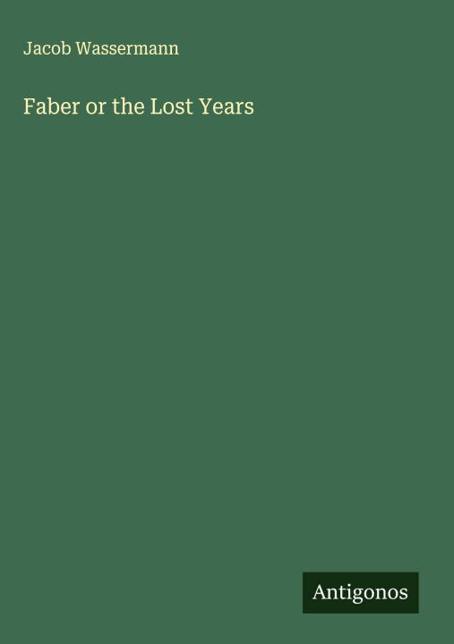 Kniha Faber or the Lost Years 