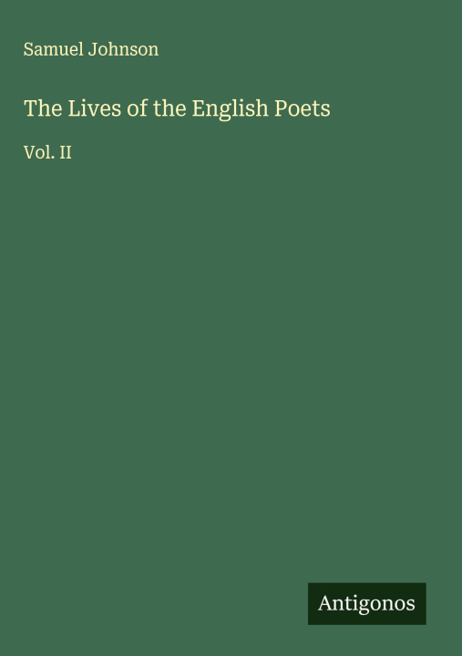 Kniha The Lives of the English Poets 