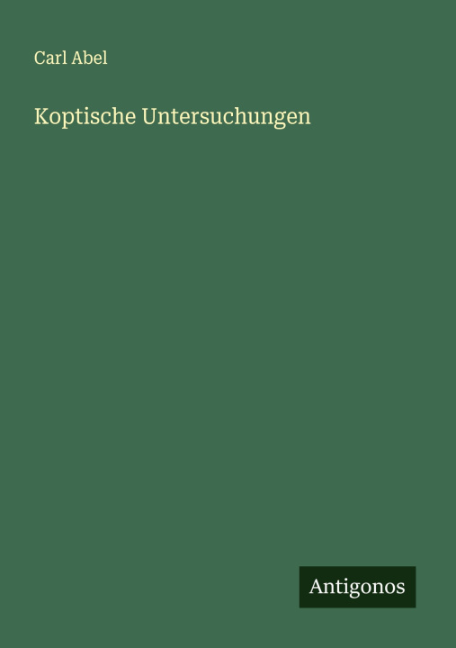 Kniha Koptische Untersuchungen 