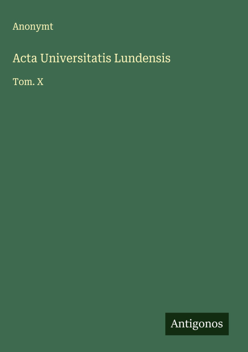 Kniha Acta Universitatis Lundensis 