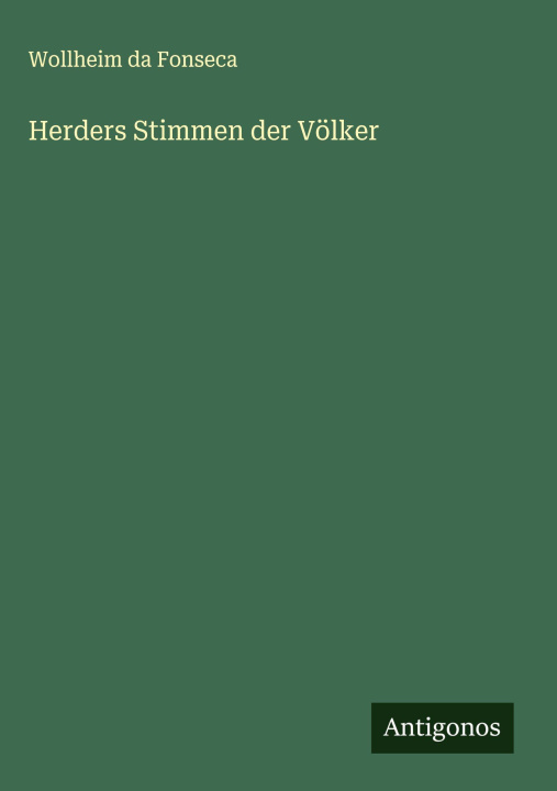 Kniha Herders Stimmen der Völker 