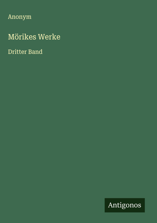 Kniha Mörikes Werke 