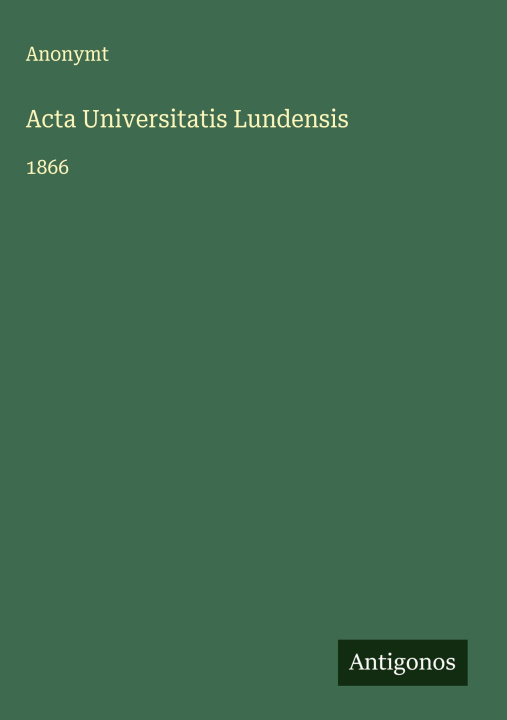 Kniha Acta Universitatis Lundensis 