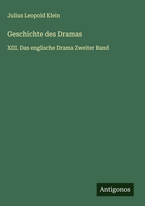 Kniha Geschichte des Dramas 